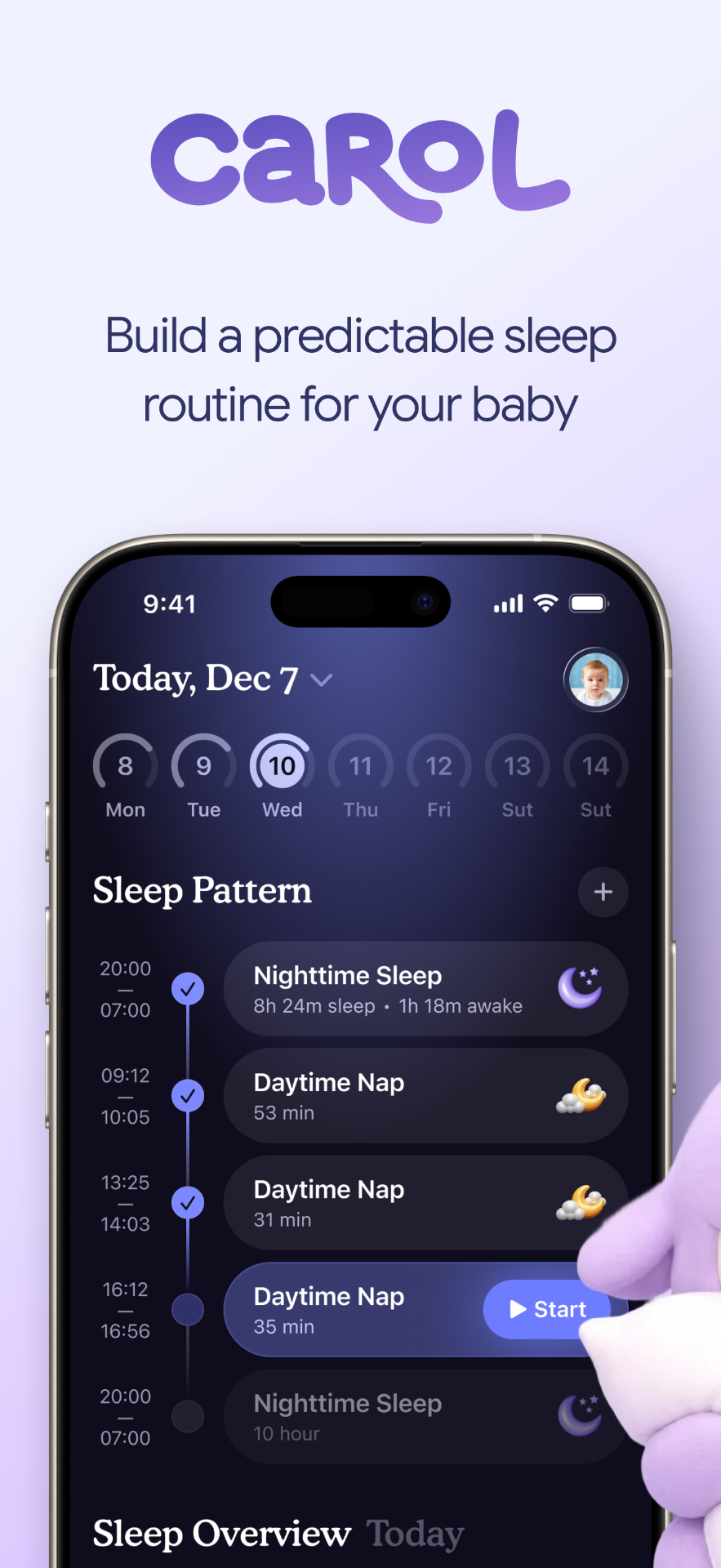Carol app sleep routine